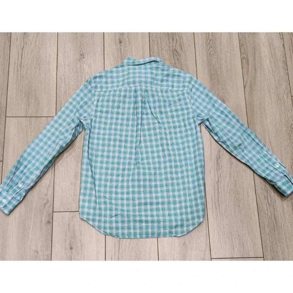 Ralph Lauren Natural Stretch Boy's‎ Longsleeve Shirt plaid green Large (14-16)